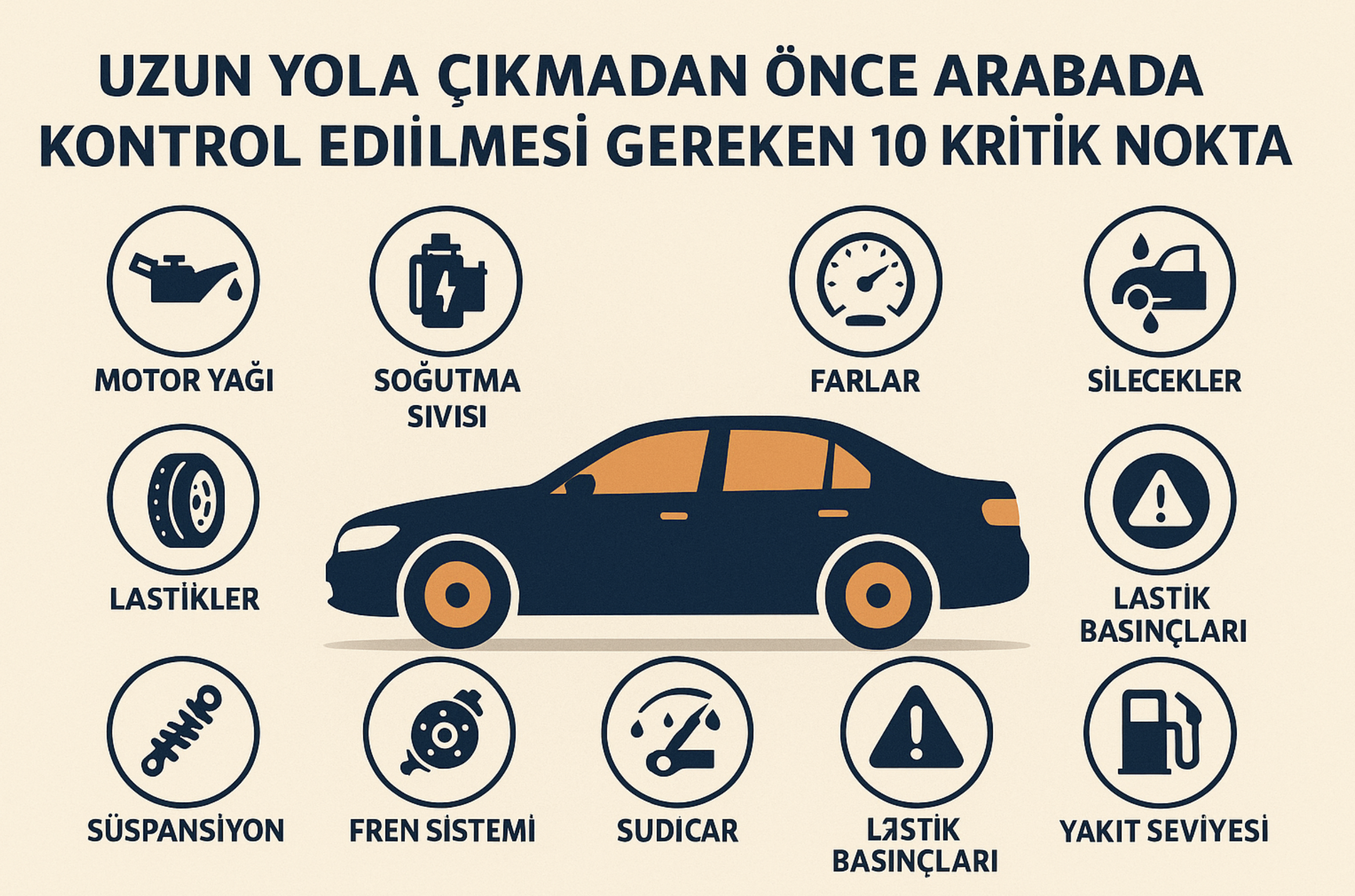 Uzun yol öncesi ikinci kontrol görseli